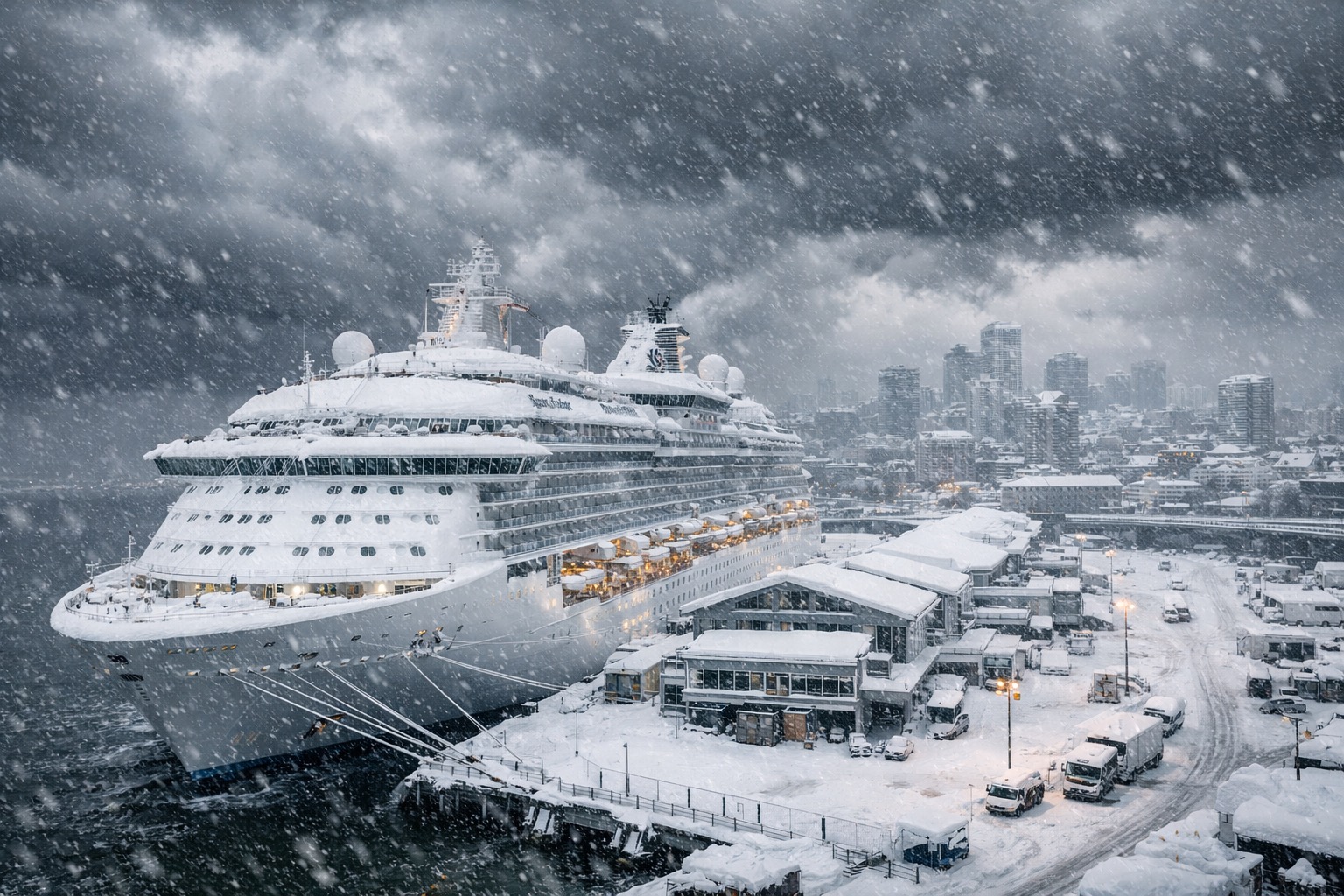A Record Blizzard Just Buried These Cruise Ships in Snow