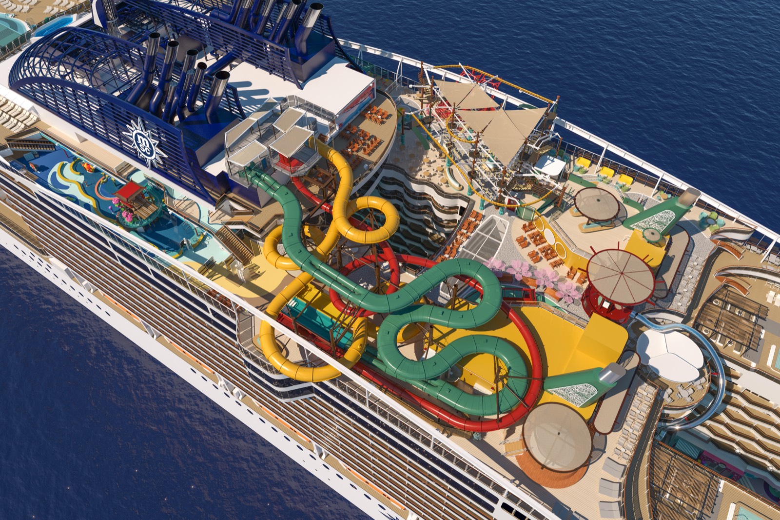 MSC's Next Mega-Ship Has an AI Teen Host, the World's Longest Dry Slide, and a Lego Room Built for Formula 1 Fans