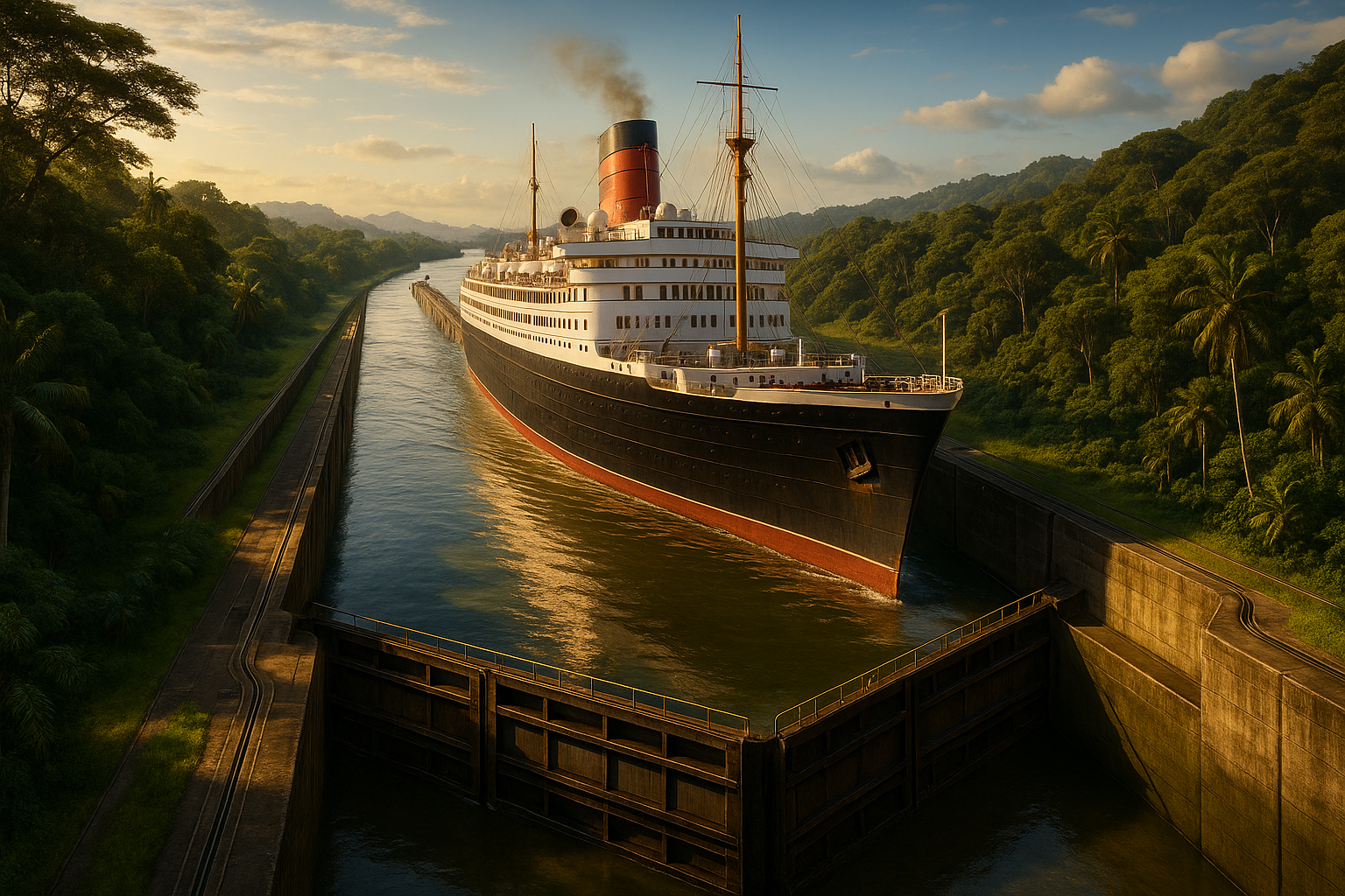 Queen Mary 2 Conquers the Panama Canal for the First Time in Her 20-Year History