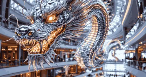 A 40-Foot Dragon Will Hang From the Ceiling of MSC's Next Mega-Ship—And It's Covered in 3,000 LED Lights