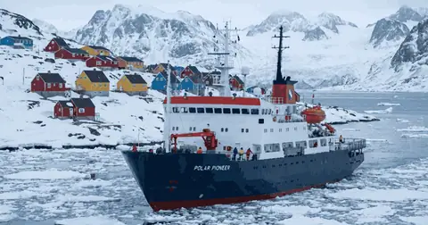 Former Expedition Cruise Ship Becomes Floating Military Barracks in Arctic Greenland